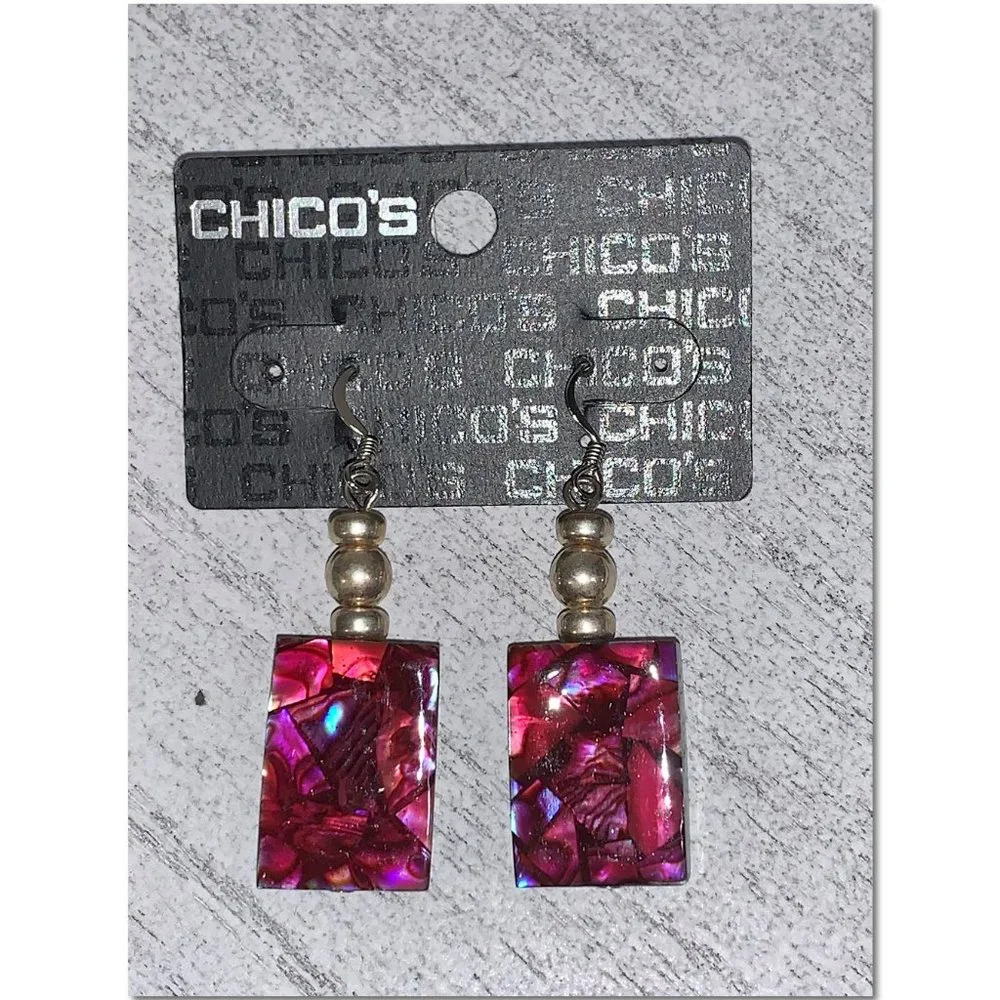 Chico's Rectangle Dangle Earrings New With Tags - Picture 1 of 3